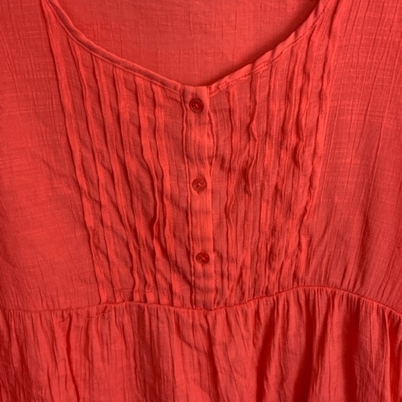 Spense Peacy Coral Peasant Top - Picture 2 of 6
